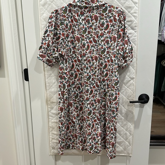 Boden Button Jersey Mini Tee Dandelion Paisley Print Casual Dress Size US 10 - Picture 11 of 16